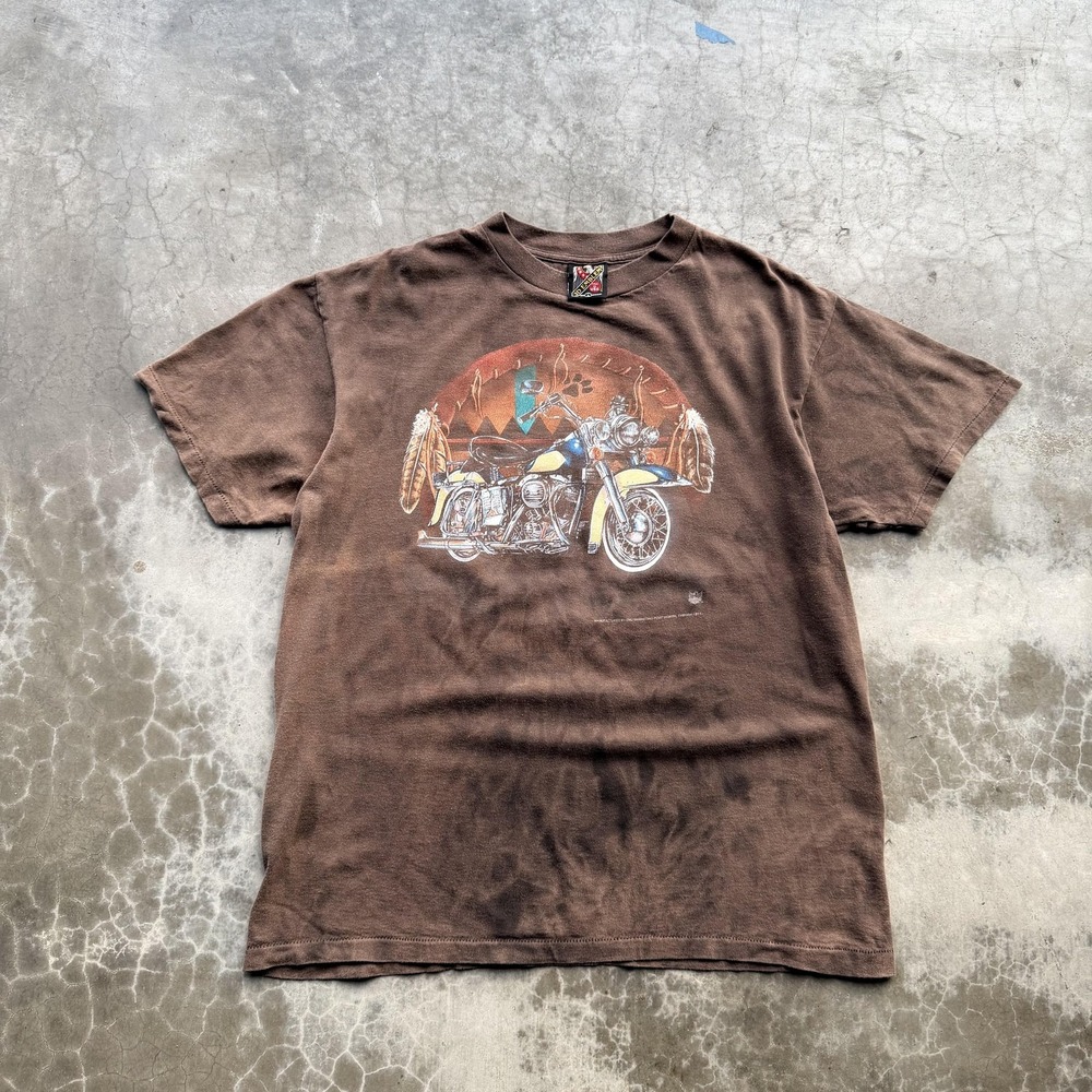 Vintage 3D Emblem Shirt Mens Large Sturgis 1995 Black Hills Rally Made USA 90s